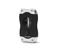 Colibri V-cut Cigar Cutter| Black |Spring Loaded Release - Deep 7mm V Cut - Up-to 60+ Ring Gauge Cigars - Ergonomic Design