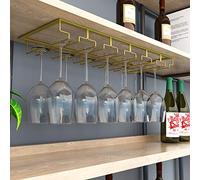 ColiCor Stemware Rack - Metal Wine Glass Holder - 2 Shelves - 5.5cm D x 22.5cm W x 60cm H - Under Cabinet - Dining, Entertaining, Kitchen, Meals