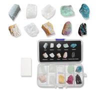 Colidcolor Moh's Hardness Test Kit 10 Piece Mineral Hardness Kit Include 10 Rock Mineral Specimens and 1 Unglazed Porcelain Streak Plates for Exploring Identifying Studying Geology and Earth Science