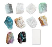 Colidcolor Mohs Hardness Test Kit 11-Piece Set - Includes 10 Mineral Specimens & Streak Plate for Geology Identification, Earth Science Education, and Classroom Study