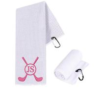 Colifolu Golf Towel with Embroidered Name,Personalised Golf Towels for Golf Bags with Clip,Personalised Golf Gifts for Dad Men Women