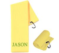 Colifolu Personalised Golf Towel,Embroidered Golf Towels for Golf Bags with Clip, Custom Golf Towel Gifts for Men Women 60cmx40cm