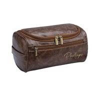 Colifolu Personalized Toiletry Bag Men,Custom Engraved Travel Dopp Kit,Leather Custom Name/Initials Gift for Groomsmen, Best Man, Father's Day, Wedding, Birthday, Him, Coffee, Style 3