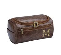 Colifolu Personalized Toiletry Bag Men,Custom Engraved Travel Dopp Kit,Leather Custom Name/Initials Gift for Groomsmen, Best Man, Father's Day, Wedding, Birthday, Him, Coffee, Style 4