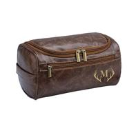 Colifolu Personalized Toiletry Bag Men,Custom Engraved Travel Dopp Kit,Leather Custom Name/Initials Gift for Groomsmen, Best Man, Father's Day, Wedding, Birthday, Him, Coffee, Style 6