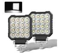 COLIGHT 4.3 Inch Square LED Work Light 12V/24V 2 Pack 25W 8300LM 6500K Flood Light for Excavators Construction Machinery Trucks Tractors Agricultural Machinery