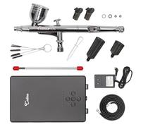 Colima Airbrush Kit with Air Compressor, 27PSI High Pressure 7 Pressure Levels Air Compressor Dual-Action Air Brush Set for Painting, Modeling, Nails, Tattoo, Makeup, Crafts & Cake Decor