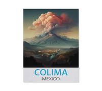 Colima Mexico Vintage Travel Poster，Puzzle 1000 Piece Jigsaw Puzzles for Adults, Classic Puzzle Difficult Puzzle for Kids Teenagers Educational Game Toys Gift for Home Travel（75x50cm）-J82