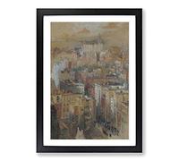 Colin Campbell Cooper View of New York Framed Print | A2 Oak Framed Wall Art | Ready to Hang | Modern Nature Picture | Living Room Bedroom Lounge Office