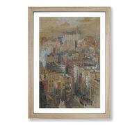 Colin Campbell Cooper View of New York Framed Print | A2 Oak Framed Wall Art | Ready to Hang | Modern Nature Picture | Living Room Bedroom Lounge Office