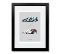 Colin Mcrae Signed Car Artwork Autograph A4 Poster Photo Framed Memorabilia Gift WRC Rally (A4 Black Framed & Mounted)