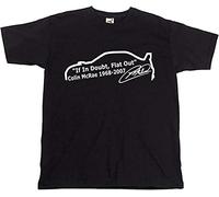 Colin McRae When in Doubt Flat Out Rally Rally Racing Legend Men's Cotton T-Shirt Black Shirt Top Tee L