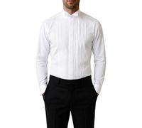 Colin Ross Men's Cotton Rich White Regular Fit Wing Collar, Pleated & Fly Front Dress Shirt (as8, Neck, 17, Regular, Regular, White)