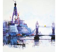 Colin Ruffell Shard Left 40 x 40cm Canvas Prints, Polyester, Multi-Colour, 40 x 50 cm