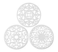Colinda Silicone Trivet for Hot Dishes, Hot Pot and Pads - Protect Countertop from Hot Pot and Pans Coming Out from The Oven or Stove - Non-Slip & Heat Resistant,White,Set of 3