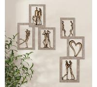 colindale synthetic resin golden moments wall art set in natural