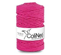 ColiNea, cotton cord with cotton core, braided, 5mm, 100m (Fuchsia)