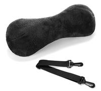 Colingmill 1 Pc Neck Pillow for Recliner Headrest Pillow Bone Shaped Chair Plush with Adjustable Strap Neck Support and Pain Relief Curve Head Cushion for Car Travel Airplane (Black)