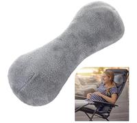 Colingmill 1 Pc Neck Pillow for Recliner Headrest Pillow Bone Shaped Chair Plush with Adjustable Strap Neck Support and Pain Relief Curve Head Cushion for Car Travel Airplane (Grey)
