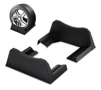 Colingmill 2 Pcs Car Tire Display Stand Wheel Display Rack Adjustable Width Rim Storage Wheel Rim Holder Tyre Stand Base Tire Tray Base for Exhibition Shop Garage Trade Show, Black