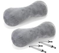 Colingmill 2 Pcs Neck Pillow for Recliner Headrest Pillow Bone Shaped Chair Plush with Adjustable Strap Neck Support and Pain Relief Curve Head Cushion for Car Travel Airplane (Grey)