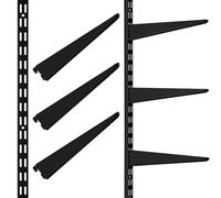Colingmill 2 Pcs Twin Rail Upright Wall Shelving System 25 Inch with 6 Pcs Adjustable Shelf Bracket 11.5 Inch Heavy Duty Storage Rack Metal Support System for Kitchen Closet Home Indoor (Black)