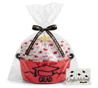 Colingmill 2026 Graduations & Nurses W ift Basket Empty to Fill, Woven Rope Basket 15" x 11" x 6" Decorative Storage Baskets with Gift Bag, Bow, Tissue Paper & Year Charm(Red,Black,Graduation)