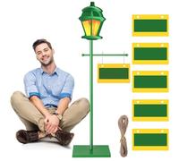 Colingmill 3.3 Ft Green Street Sign Lamp Post Large Wooden Lamp Post with Street Sign Card Street Party Supplies for Toy Decor Friend Birthday Street Party Decoration