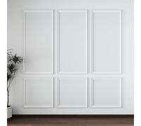 Colingmill 3 Sets Peel and Stick Pre-Cut Wall Molding Kit Wainscot Wall Panel Premade Wainscoting Panels for Interior Molded Home Moulding Decoration(Fashion)