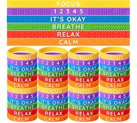 Colingmill 30 Pcs Anxiety Sensory Silicone Bracelets Rubber Bracelet with Textured Wearable Push Sensory Stress Relief Finger Wristband Calming Anxiety Relief Gifts for ADHD Autism (Dark Color)