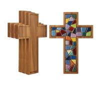 Colingmill 4 Pcs Acacia Wooden Serving Trays Cross Shaped Serving Platter Wood Appetizer Cheese Plates Charcuterie Board Funny Fruit Snacks Plate Dish Food Platter for Home Kitchen