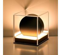 Colingmill Clear Hockey Puck Display Case with LED Light Acrylic Dustproof UV Protection Hockey Puck Holder Stand for Collectibles Storage Display