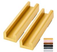 Colingmill Floor Mirror Stand Wooden, 9.8 x 2.3 x 1.5 Inches, Gold, 2 Pcs | Anti Slip Base with Enlarged Pads, Stable Holder for Full Length Mirrors, Placed Against the Wall, Bedroom Decoration