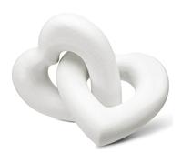 Colingmill Interlocking Wooden Hearts Keepsake Mom Gifts Handmade Wooden Heart Knot Decor Wedding Couple Birthday Gifts Wood Chain Link Decor for Bookshelf Coffee Table, Classic White, Casual