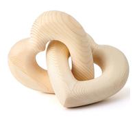 Colingmill Valentines Day Decorations Wooden Interlocking Hearts Neutral Valentines Decor Wooden Love Knot Heart Couple Gifts Aesthetic Love Statues Shelf Decor Coffee Table Accessories(Wood Grain)