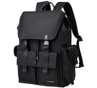 Colins Keirs Laptop Backpack 17 Inch. Drawstring Anti-theft Waterproof Tech Backpack with Laptop Compartment, Black 30L, Black, 480 mm, Korean Trend