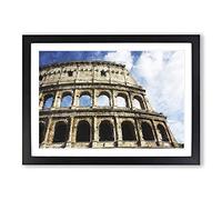 Coliseum in Rome Painting Framed Print | A2 Black Framed Wall Art | Ready to Hang | Modern Historical Picture | Living Room Bedroom Lounge Office