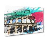 Coliseum Rome Italy (2) V2 Canvas Print | Gallery Wrapped 30mm Frame Wall Art | 30x20 inches | Ready to Hang | Modern Picture | Living Room Bedroom Lounge Office