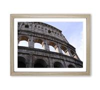 Coliseum Rome Italy No.1 Modern Framed Print | A3 Oak Framed Wall Art | Ready to Hang | Modern Nature Picture | Living Room Bedroom Lounge Office