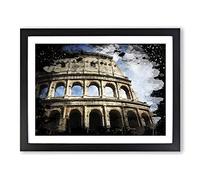 Coliseum Rome Italy No.2 Modern CB Framed Wall Art Print, Ready to Hang Picture for Living Room Bedroom Home Office Décor, Black A4 (34 x 25 cm)