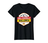 Coll de sa Batalla Cyclist Mallorca Spain Cycling Holiday T-Shirt, Women, Black, Large