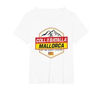 Coll de sa Batalla Cyclist Mallorca Spain Cycling Holiday T-Shirt, Women's Plus, White, 1X