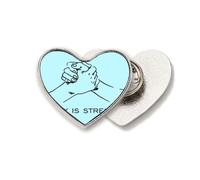 Collaborate Resistance Jointly Adversity Heart Metal Pin Brooch Clip Love
