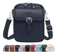 Collaboraten- Crossbody Leather Bag, U-rvashi Crossbody Leather Bag for women, with Built in Wallet, Vintage Anti-Theft, Navy Blue, Restore Ancient Ways