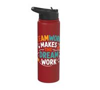 Collaboration Motivation Teamwork Makes The Dream Work Stainless Steel Insulated Water Bottle