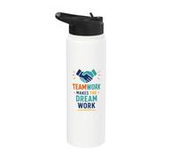 Collaboration Motivation Teamwork Makes The Dream Work Stainless Steel Insulated Water Bottle