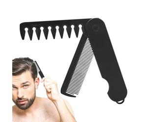 Collaborative Bartkamm Folding Comb and Mustache Comb | 2-in-1 Style Comb in Pocket Format with a Fine and Wide Tooth Design for Maintaining, Disguising and Styling, Compact Folding
