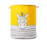 Collabsible Laundry Basket Foldable Clothes Hamper 71L Cotton Storage Bin Dirty Washing Basket Nursery Print Bag for Kids Toys (Zebra Face Print)