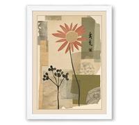 Collage Botanical Framed Wall Art Print A2 (59.4×42cm) White, Wall Decor for Living Room, Bedroom, Office & Home, Ready to Hang, Art Gift
