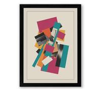 Collage Geometric Framed Wall Art Print A1 (84.1×59.4cm) Black, Wall Decor for Living Room, Bedroom, Office & Home, Ready to Hang, Art Gift